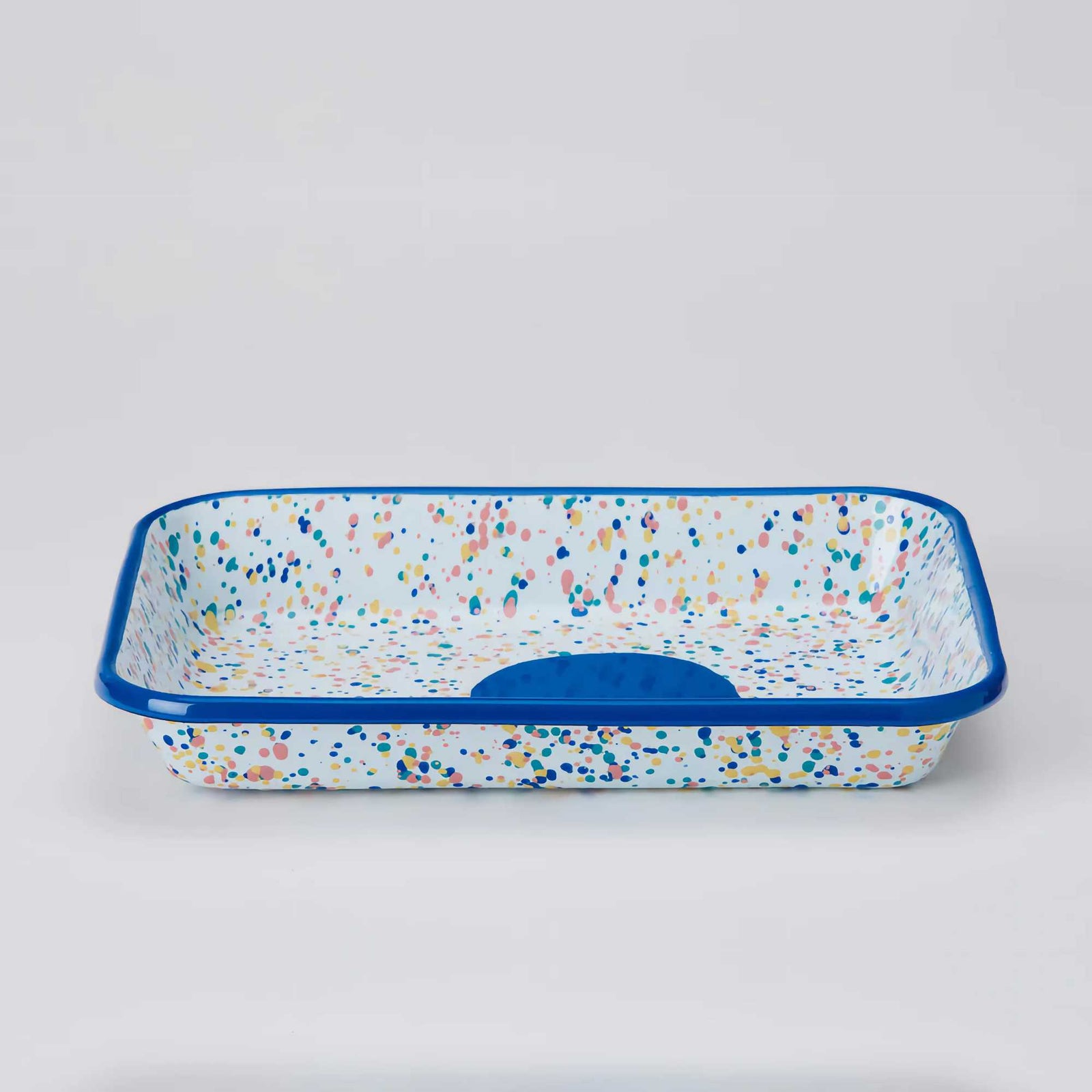 Kapka Enamel Wonder Wheel Blue Serving Tray, Blue