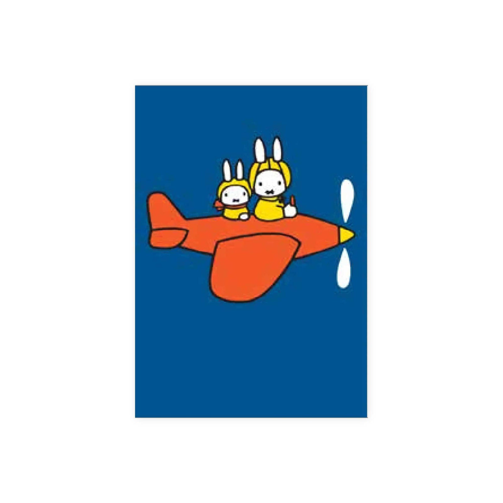 Hype Dick Bruna mini card, miffy on plane