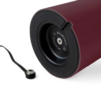 &Tradition Caret MF1 rechargeable lamp, dark burgundy