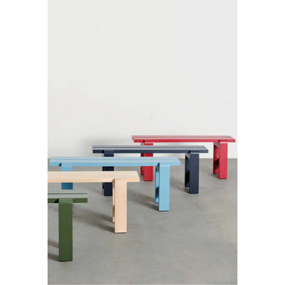 HAY Weekday bench, wine red/steel blue