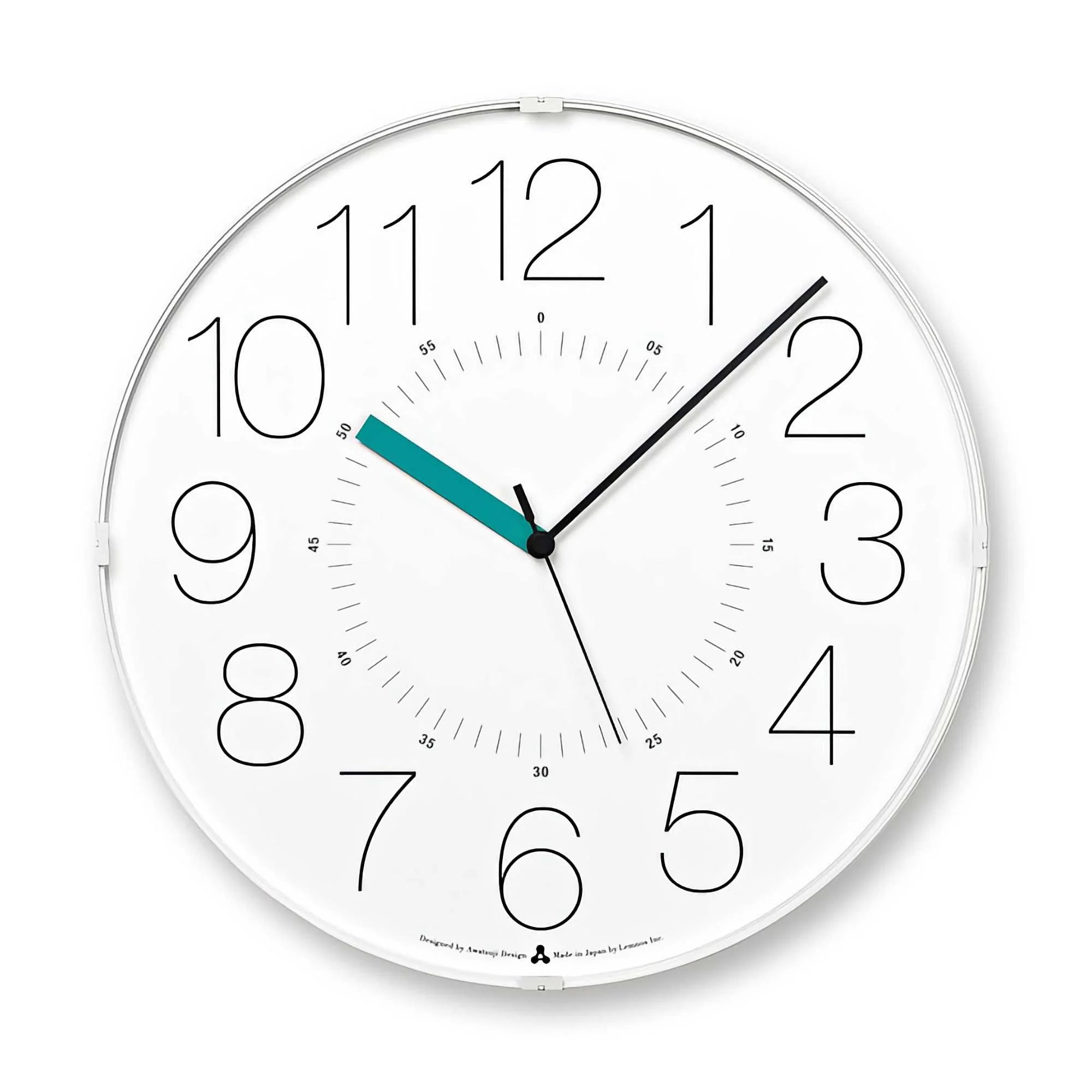 Lemnos CARA wall clock ø32, white/blue