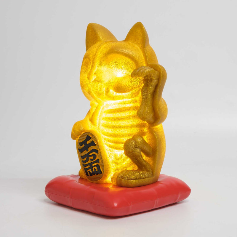 ex-display | 4D Master Fortune Cat touch lamp(25cm), gold glitter