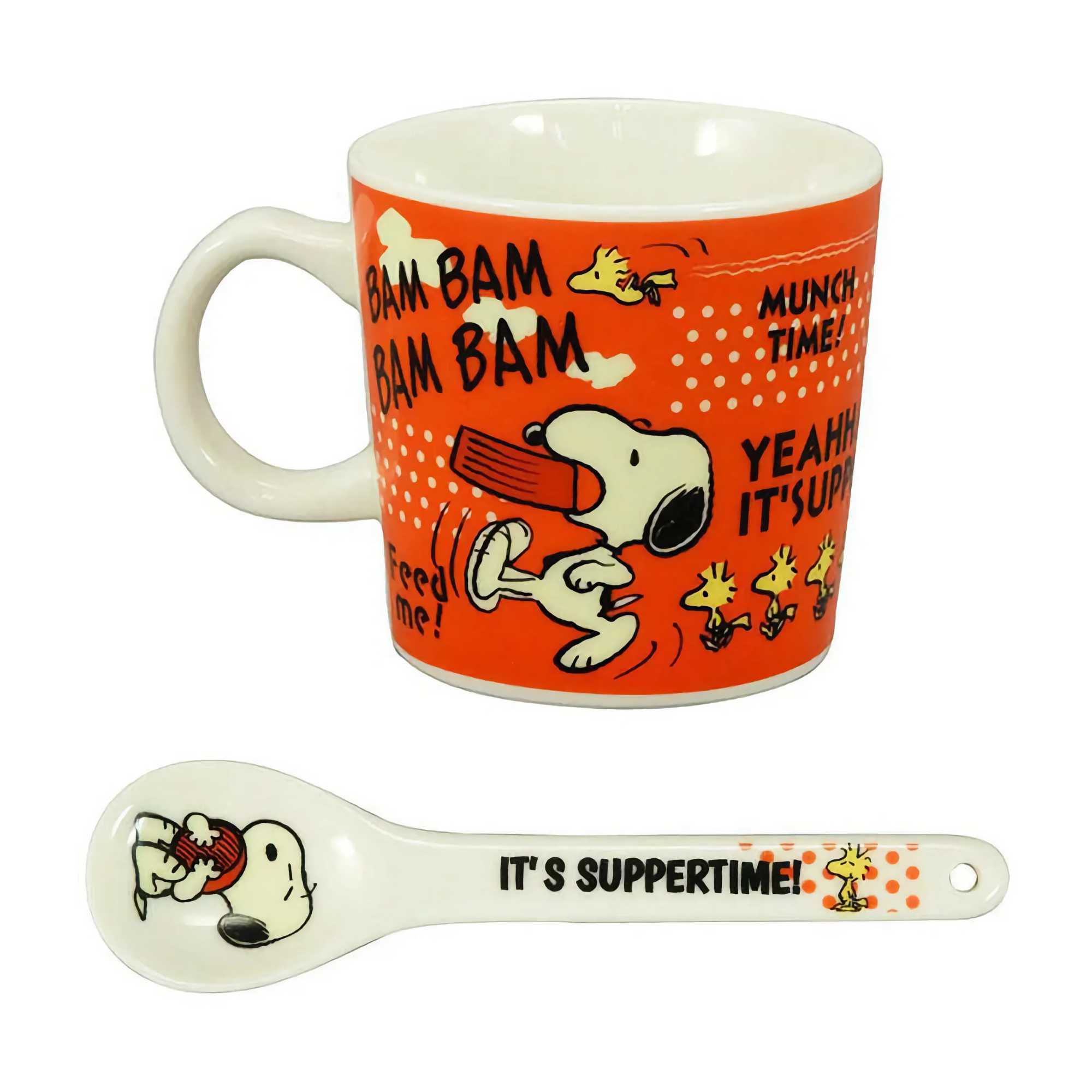 Snoopy Dinner Time Ceramic Mug with Spoon (280ml)