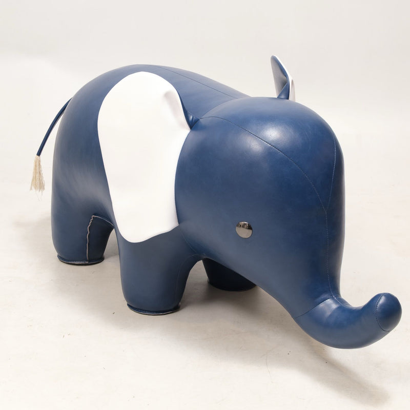 refurbished | Zuny Giant Elephant Home Deco , Midnight Blue/White