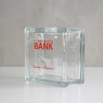 Dulton Glass Block Bank Square money bank