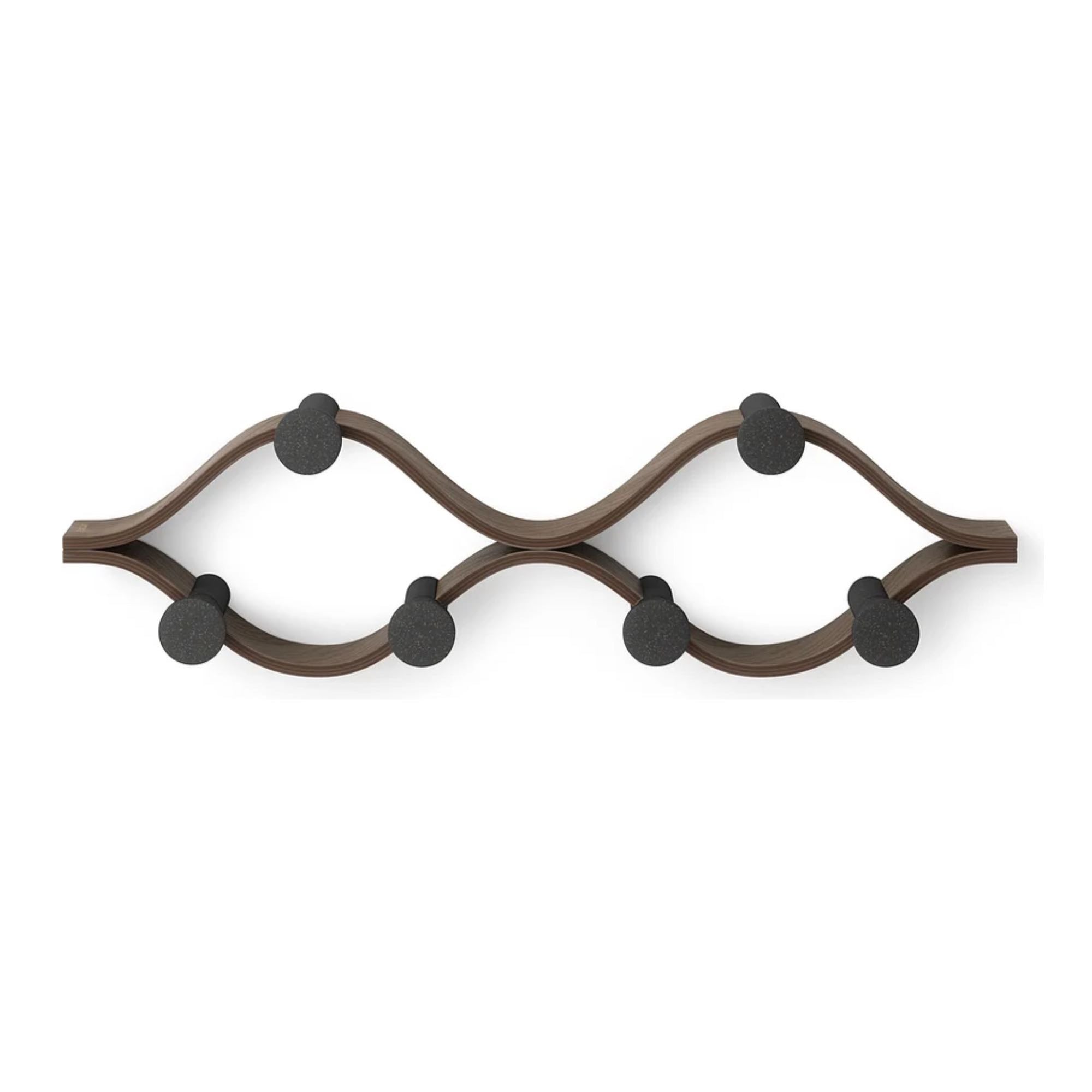 Umbra Montage 6 Hook wall mounted coat rack, Black/Walnut