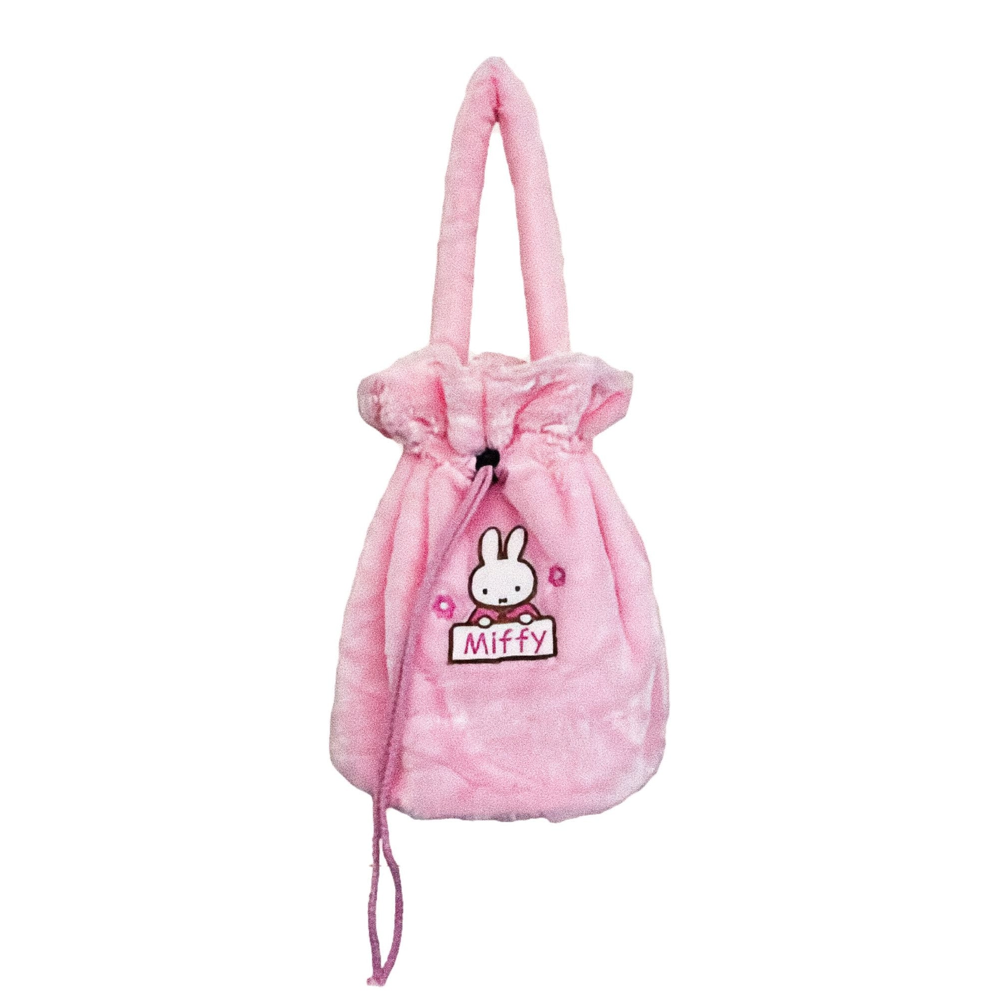 Miffy Boa handbag with drawstring, pink