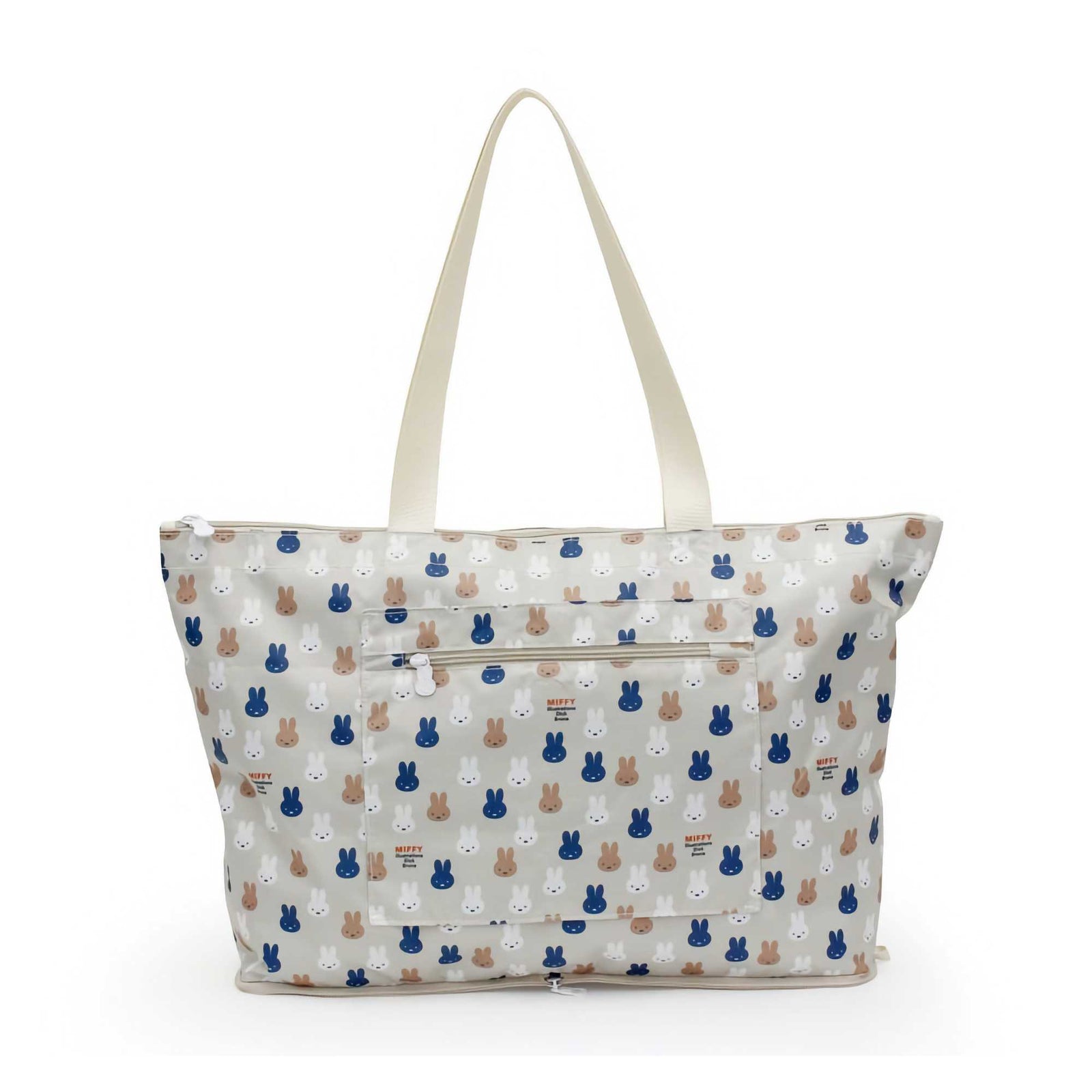 HAPI+TAS© Miffy Foldable Tote Bag 17L, Grey Many