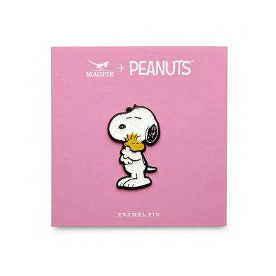 Peanuts x Magpie Snoopy enamel pin, hugs