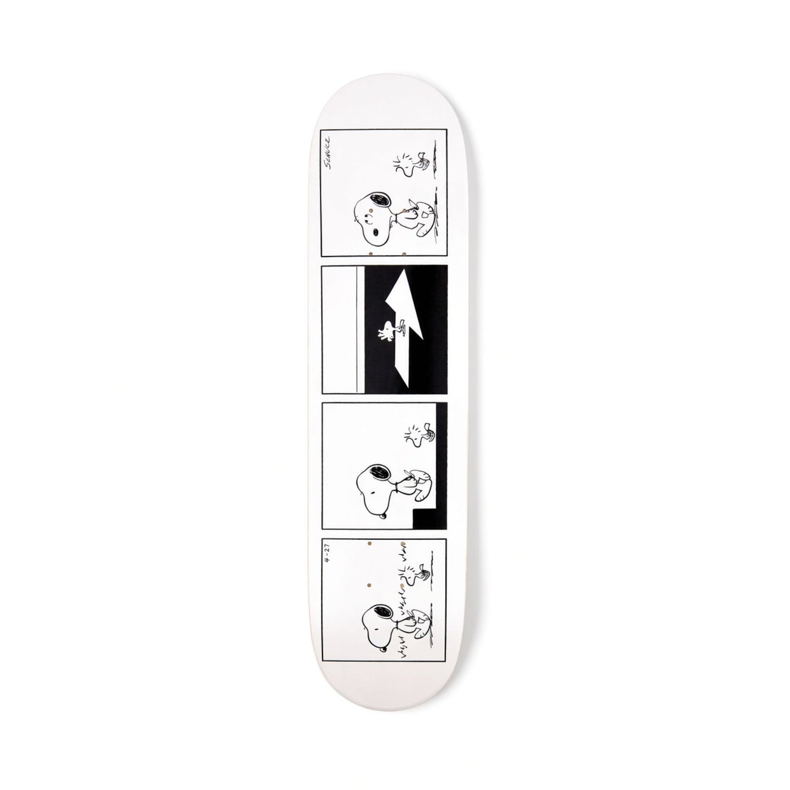 The Skateboard Peanuts Straight Backwards skateboard