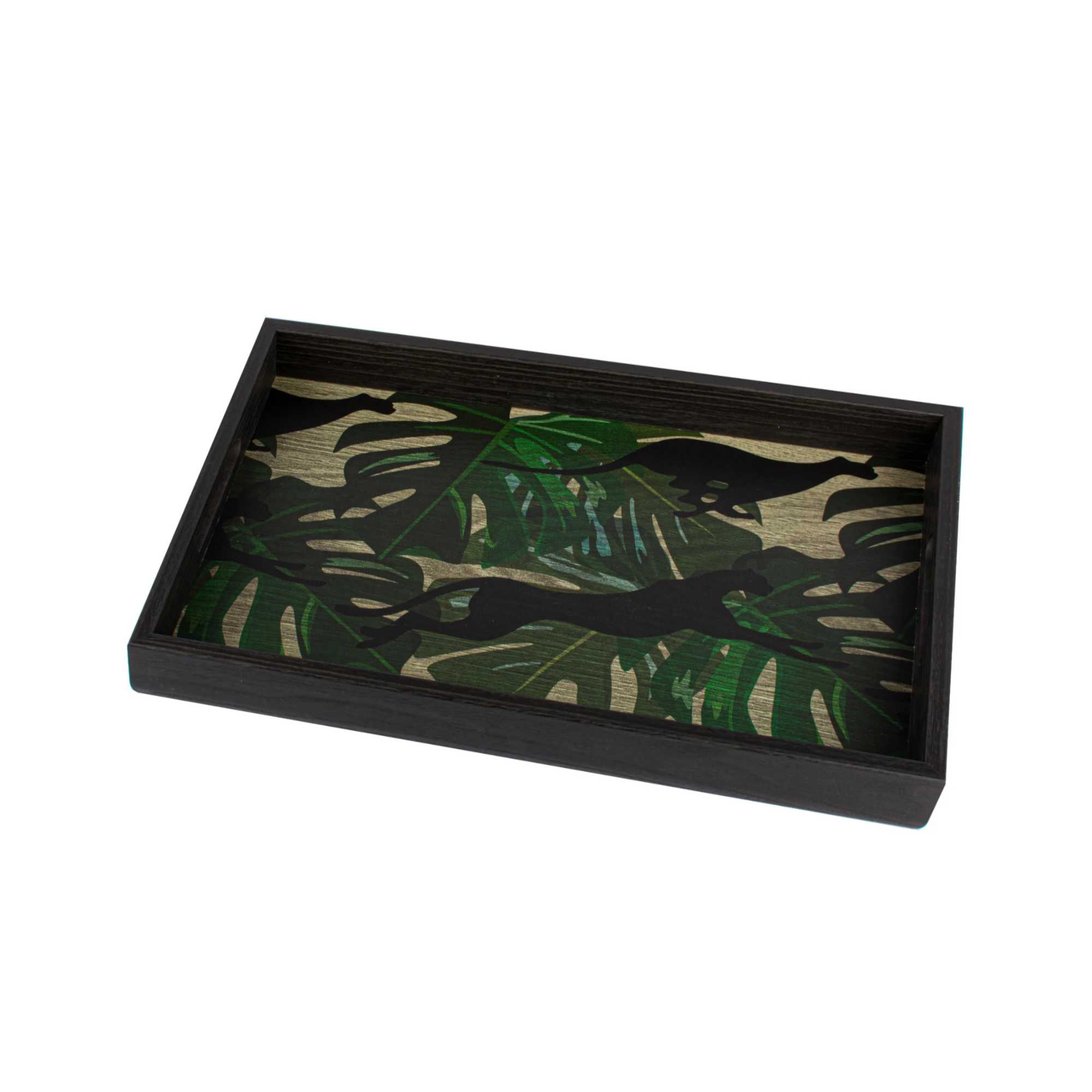Manopoulos Wooden Tray (45x32cm) , Panther