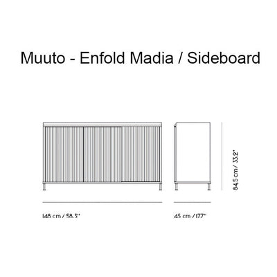 refurbished | Muuto Enfold Sideboard Wide Tall, Oak/Dusty Green