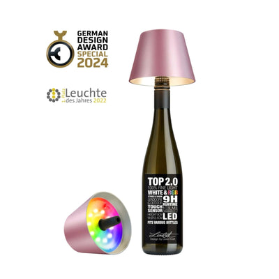 Sompex Top 2.0 rechargeable bottle light, metallic pink