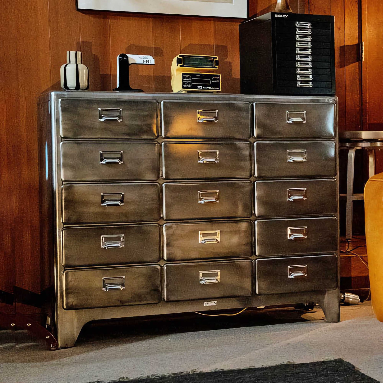 Dulton Cabinet 3 Column by 5 Drawers, Raw