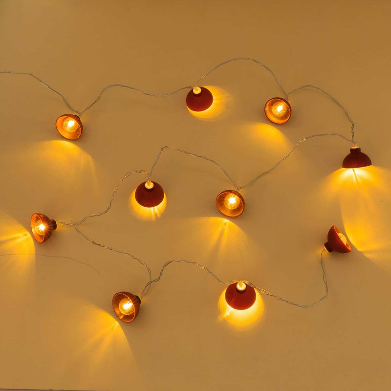 Kikkerland Terracotta 10 Feet LED Fairy String Lights