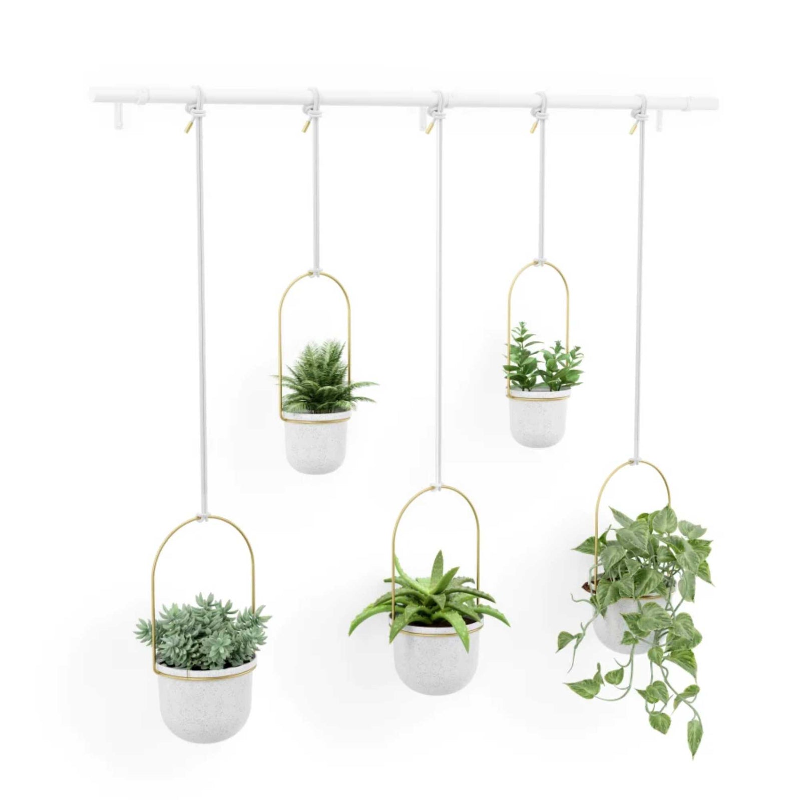 Umbra Triflora Hanging Planter (Set of 5), white