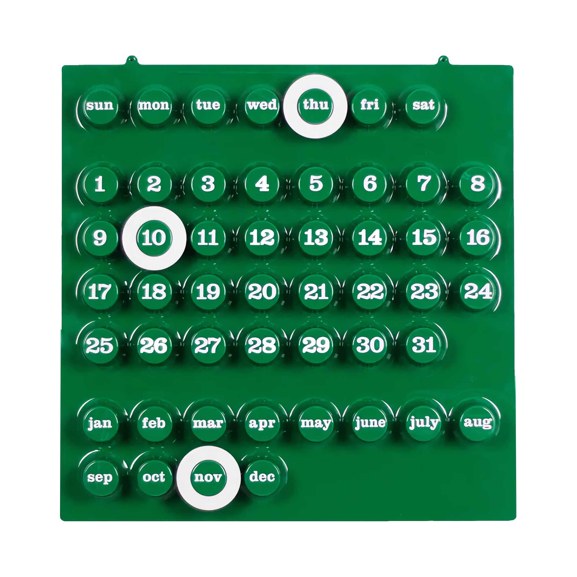 Ring-A-Date Perpetual Calendar, Green