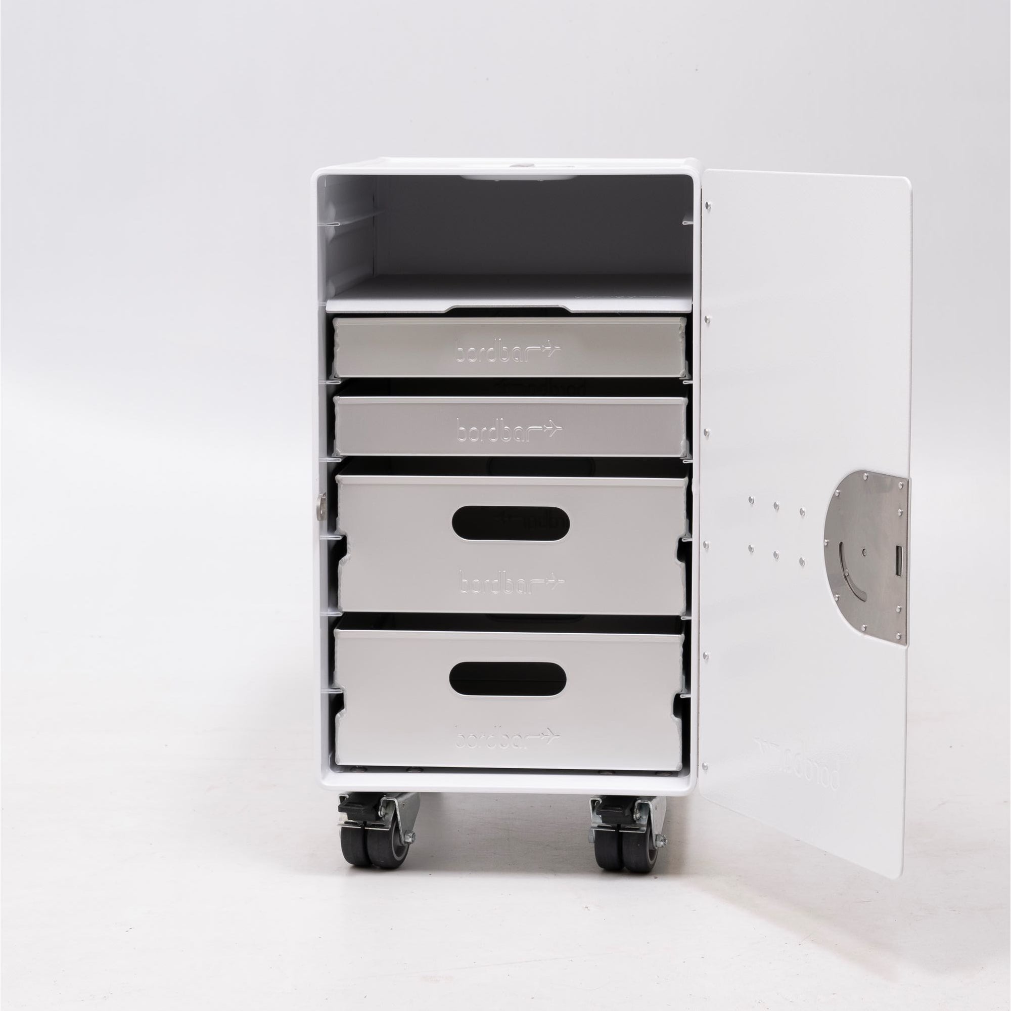 refurbished | Bordbar Box trolley with shelf&drawers, white