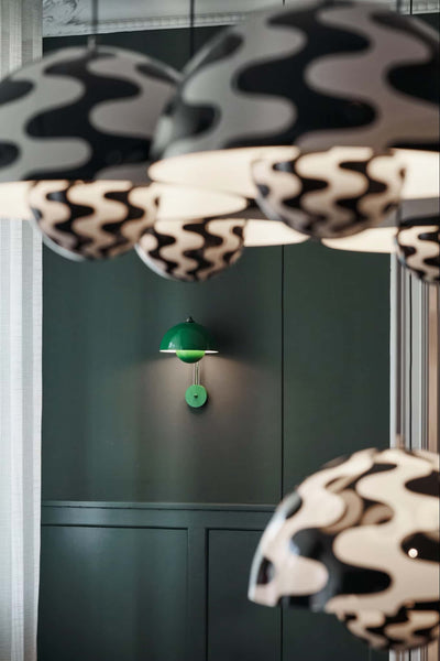 &Tradition Flowerpot VP1 pendant, black white pattern