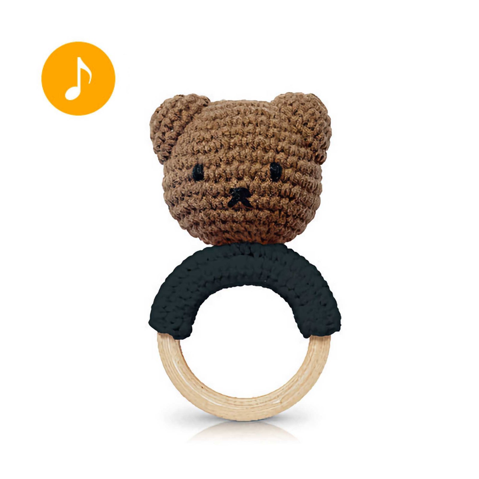 Just Dutch Boris Handmade rattle & teether, black