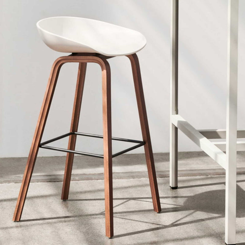 HAY AAS32 counter stool water-based lacquered walnut, Melange Cream