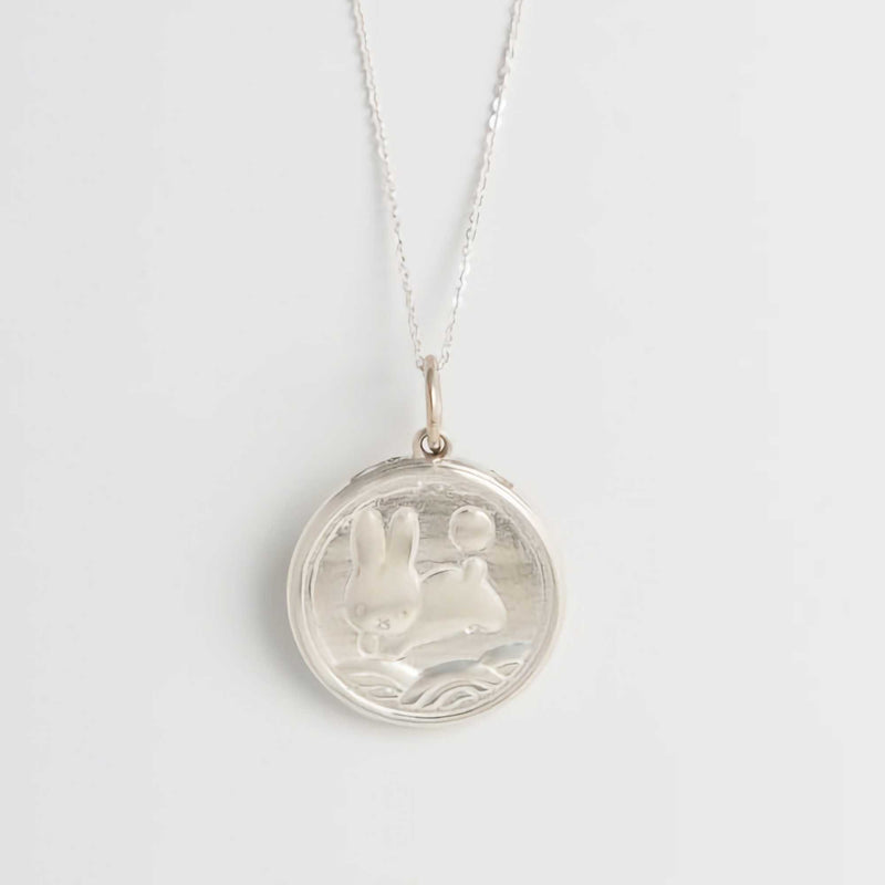 Miffy Medallion Necklace, sterling silver