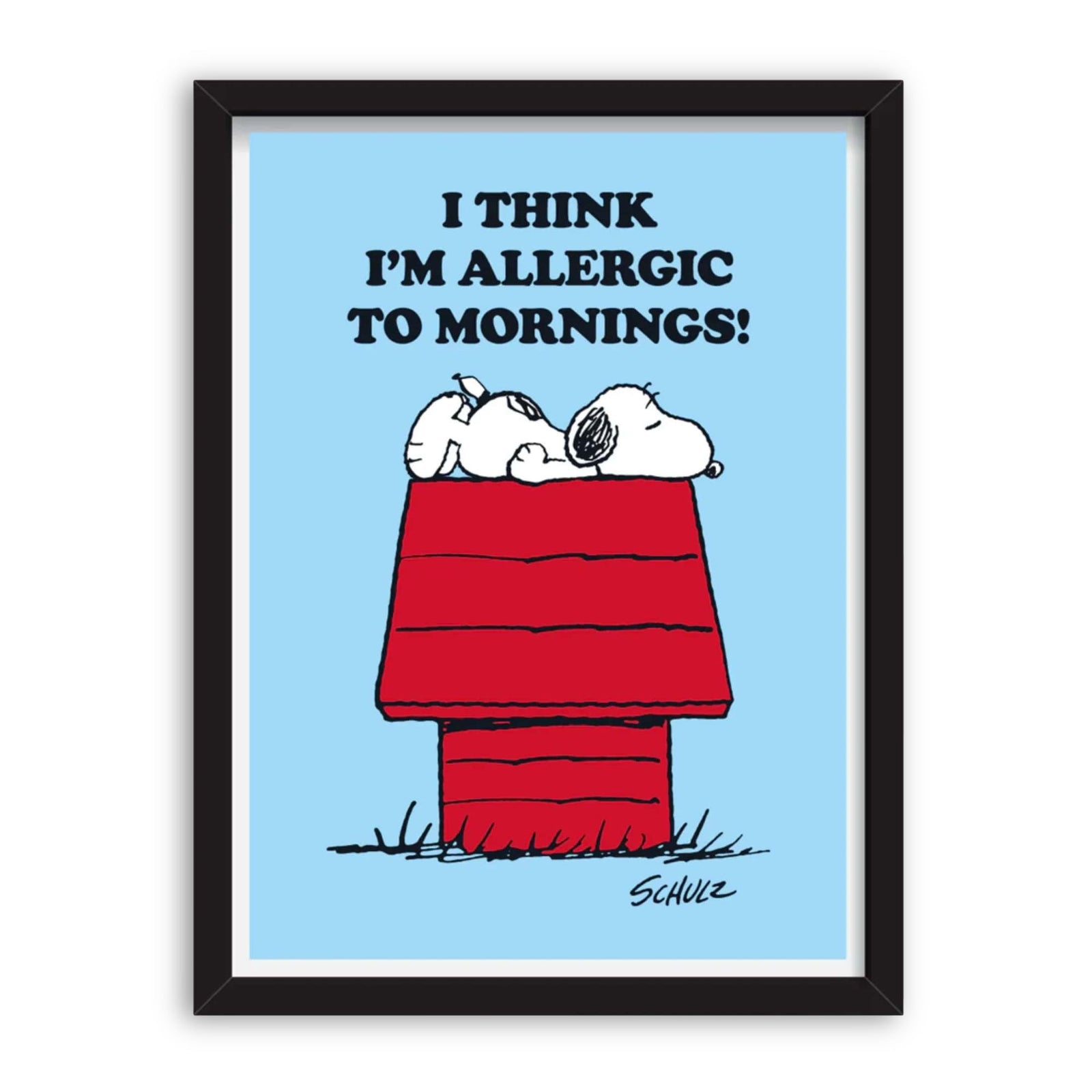 Magpie x Peanuts Art Edition A3 framed print, i think i'm allergic to mornings