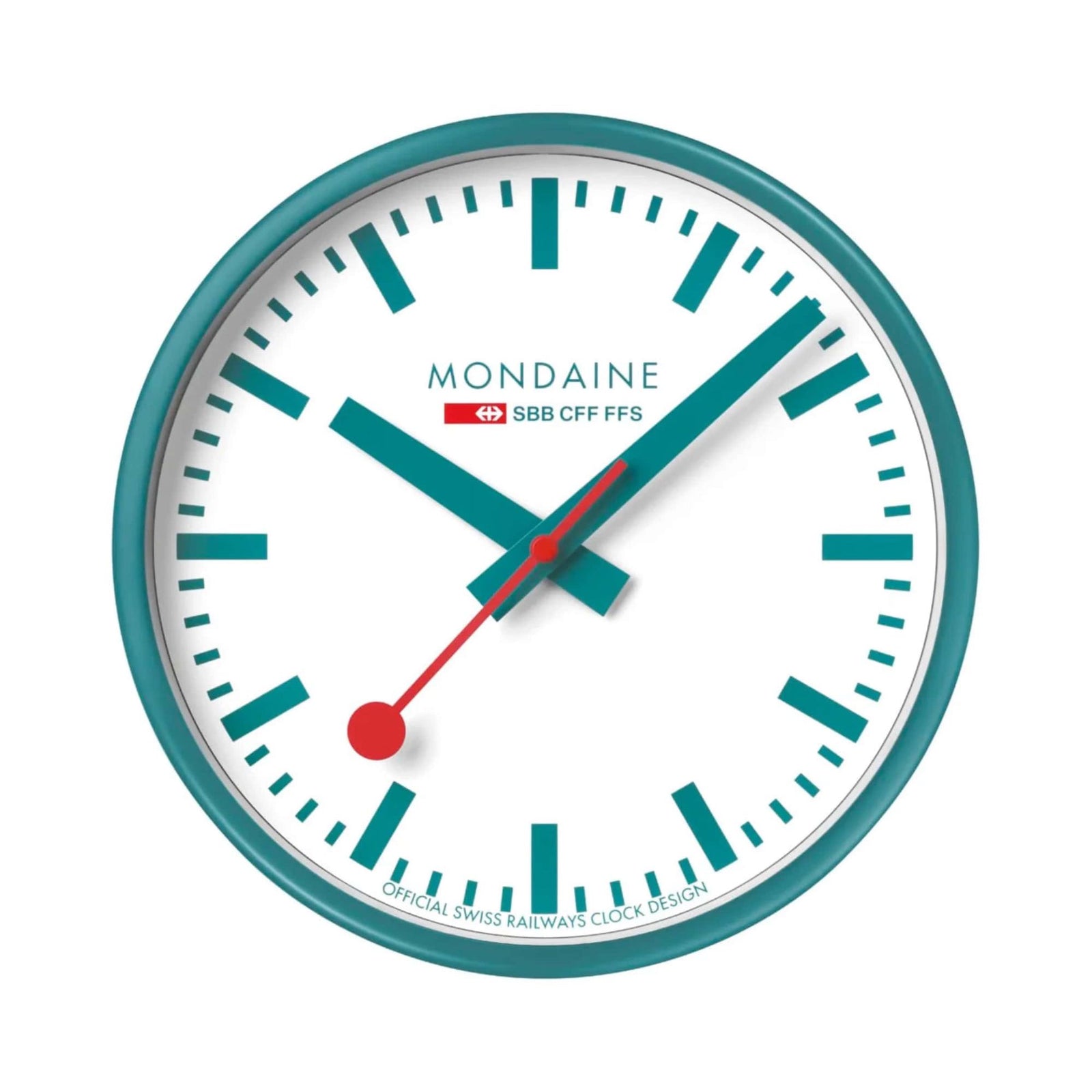 Mondaine wall clock ø25, transformative teal limited edition