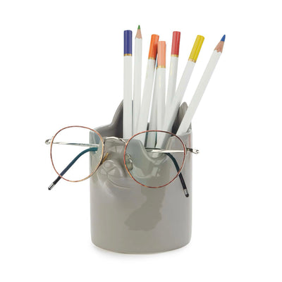 Balvi Cat pen and eyeglasses holder, gray