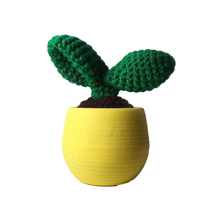 Mustard Crochet Cactus DIY Crochet Kit, leaf