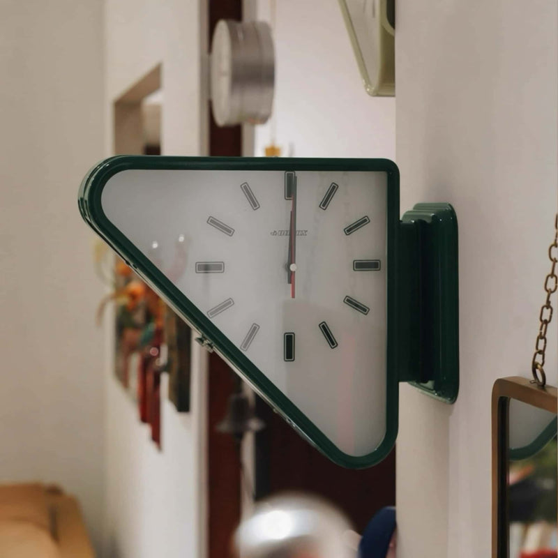 Dulton Bonox triangle double-sided display wall clock, dark green