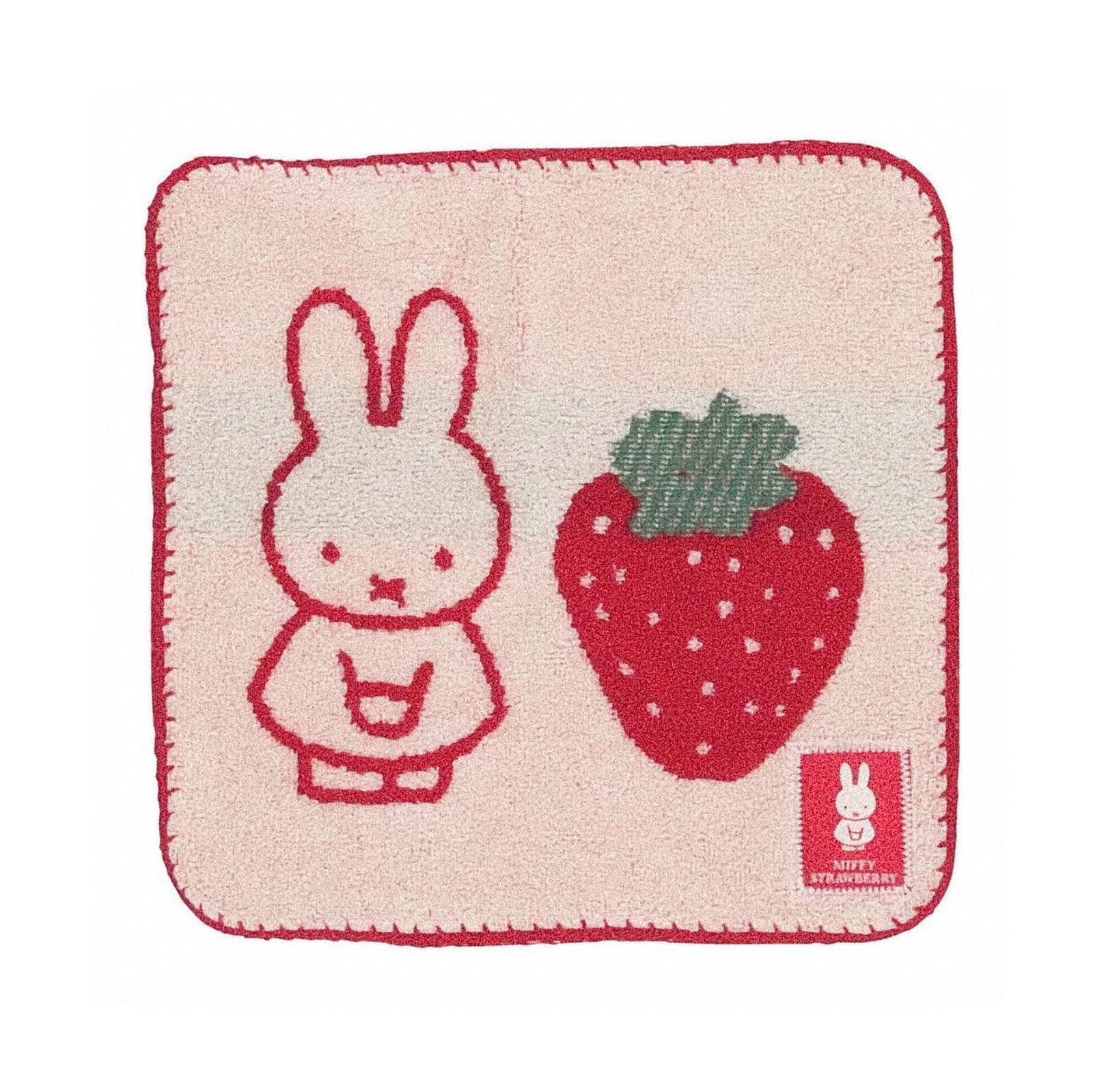 Marushin Miffy handkerchief, Pink Strawberry