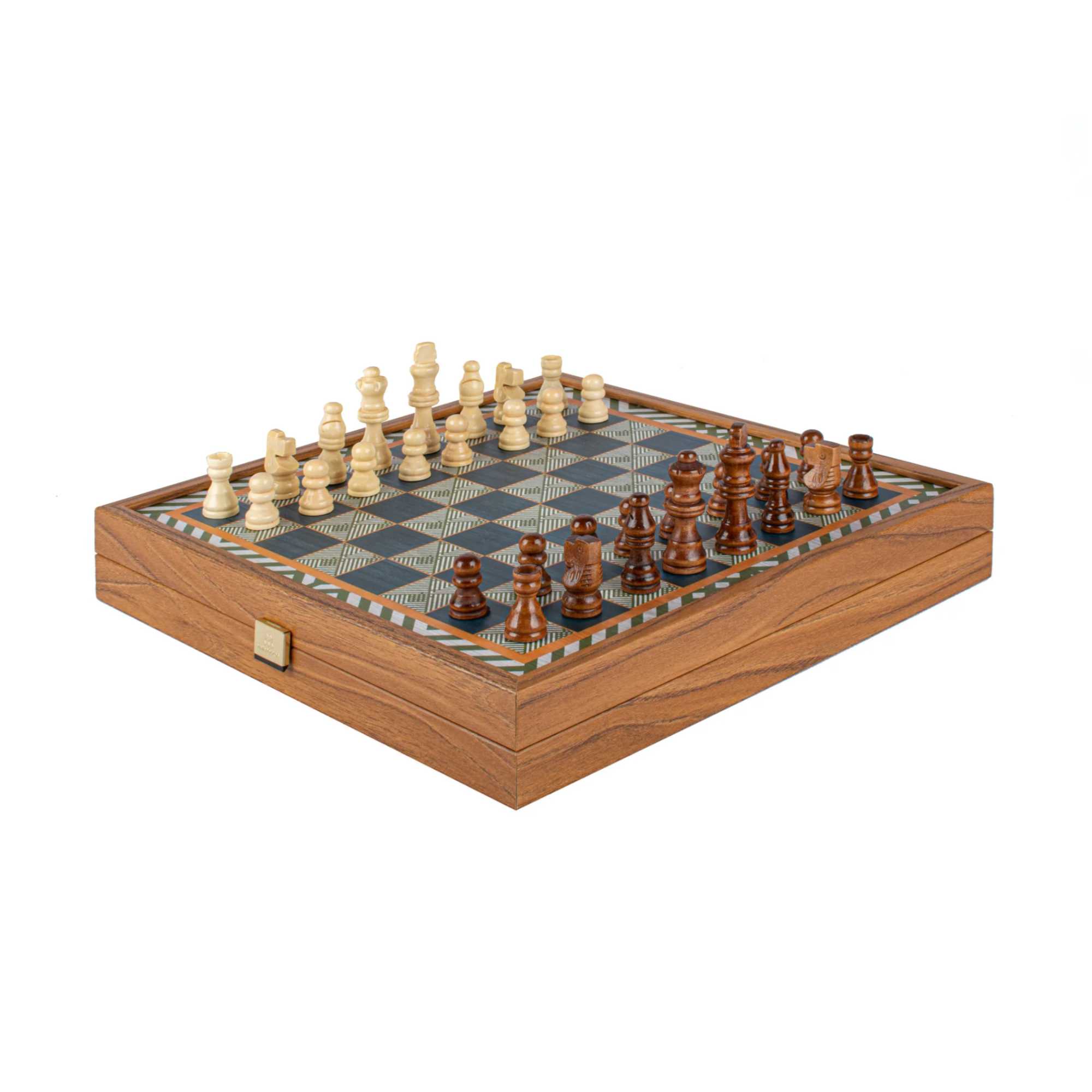 Manopoulos 4 in 1 Combo Game (Chess/Backgammon/Ludo/Snakes) , Retro Design