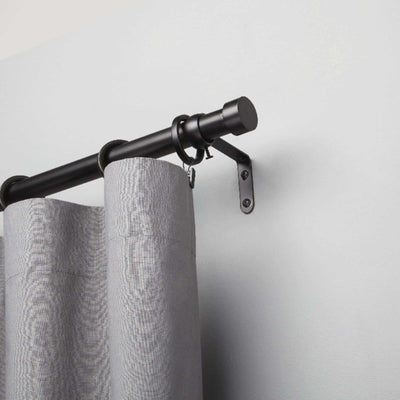 Umbra Cappa Expandable Single Curtain Rod (168-306cm) , Brushed Black