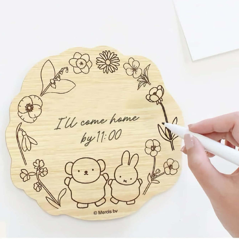Miffy Wood Whiteboard, Flowers