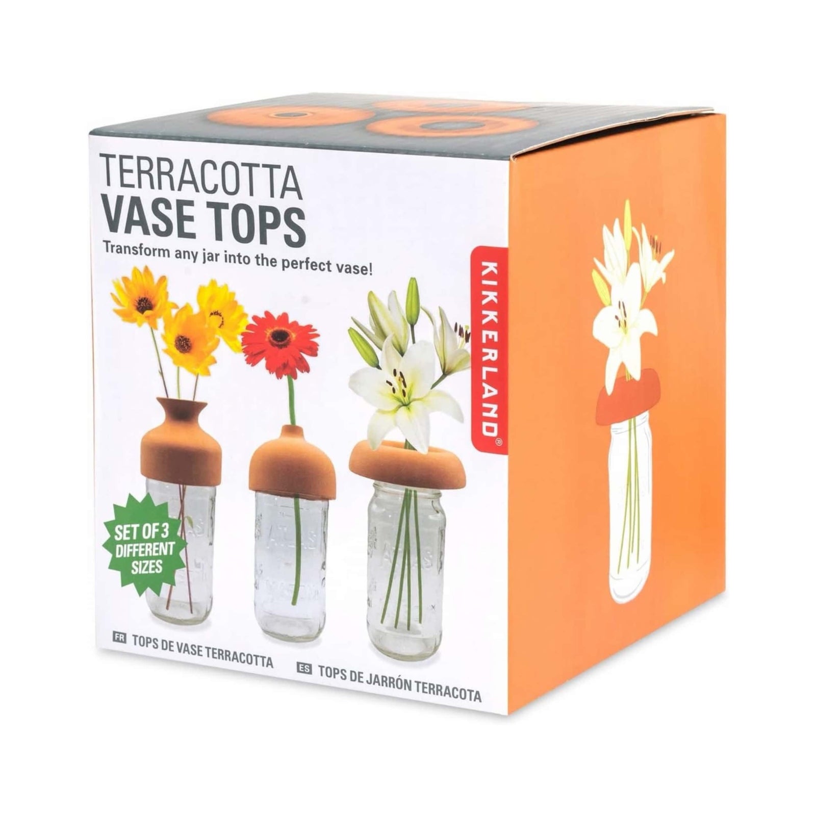 Kikkerland Terracotta vase tops