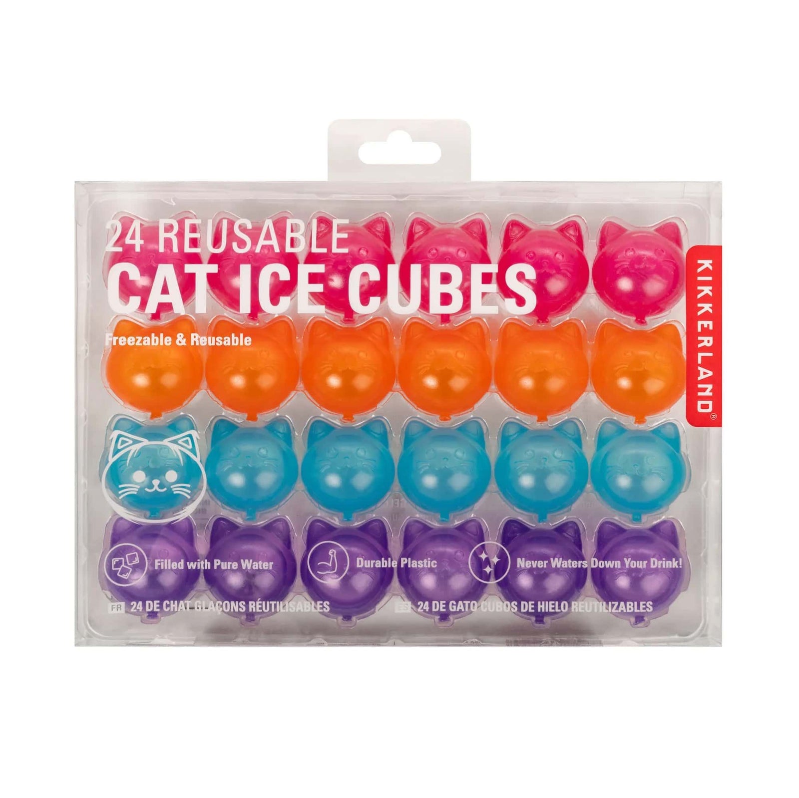 Kikkerland 24 Reusable Cat Ice Cubes