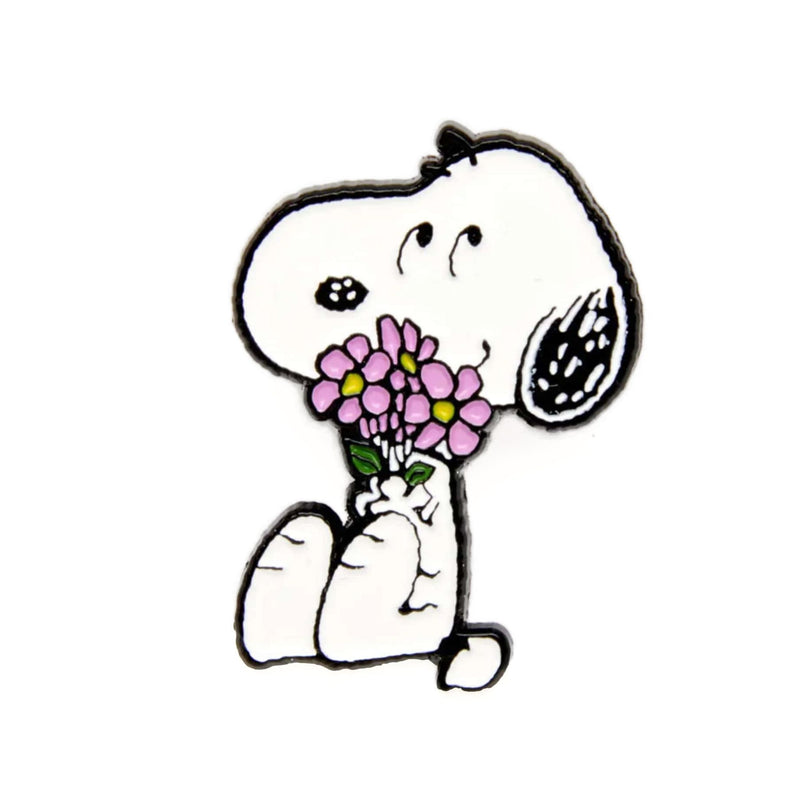 Peanuts x Magpie Snoopy enamel pin, flowers