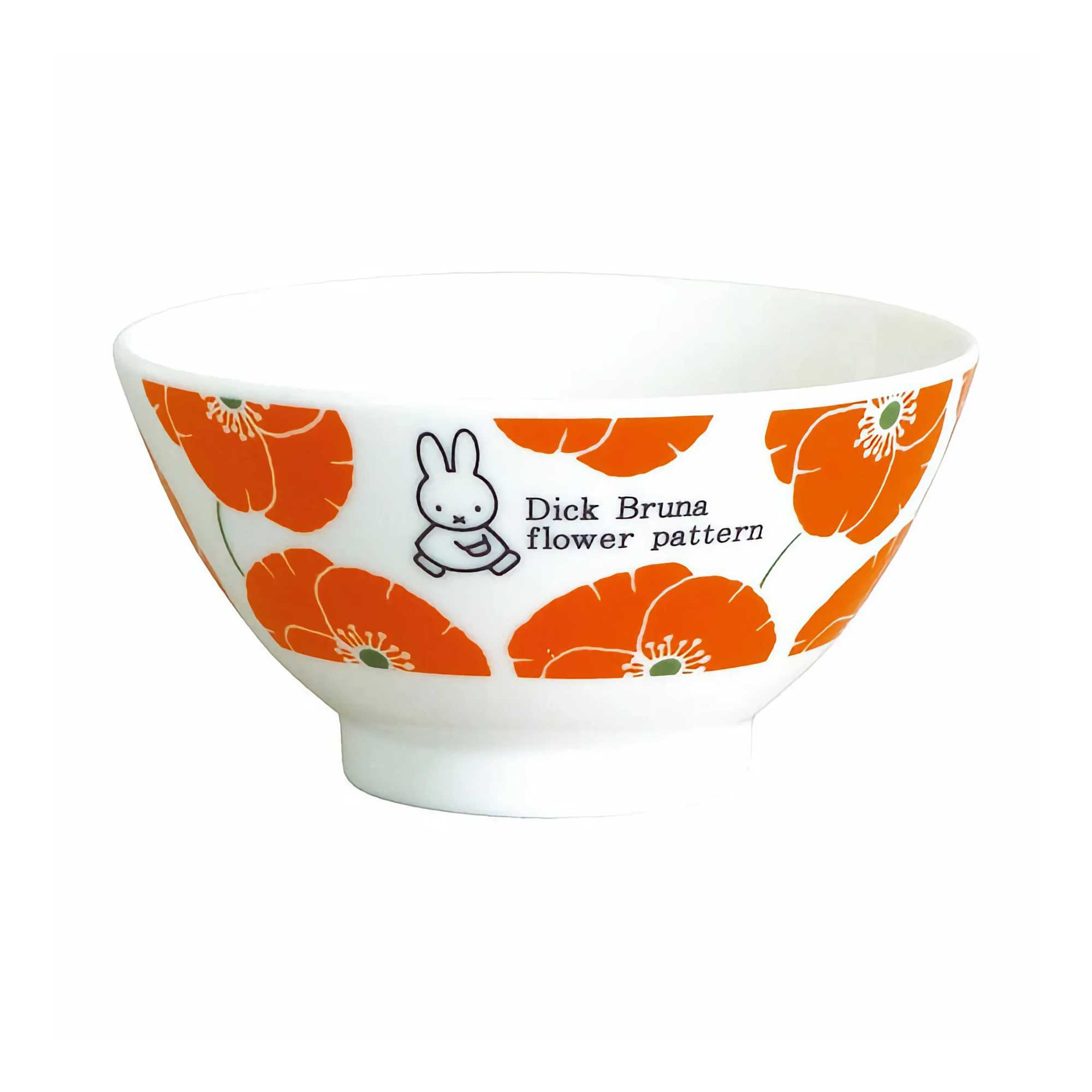 Dick Bruna Miffy Flower Pattern Rice Bowl, red