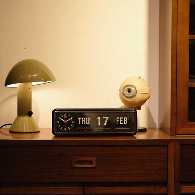 Twemco BQ-38 Perpetual Calendar Flip Clock, Black