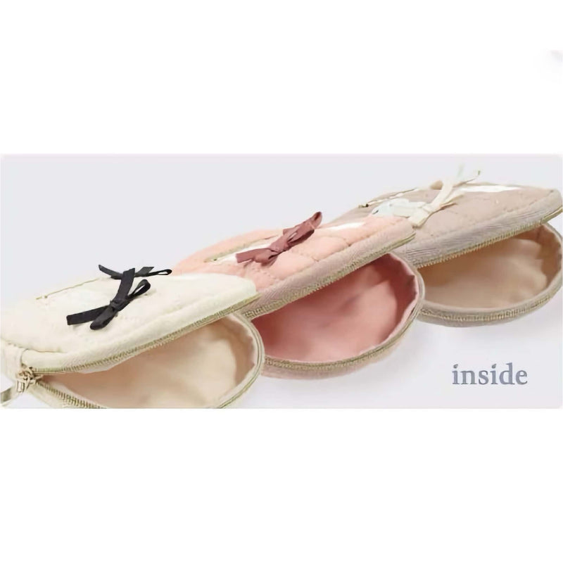 Miffy & Ribbon circle zip pouch, beige