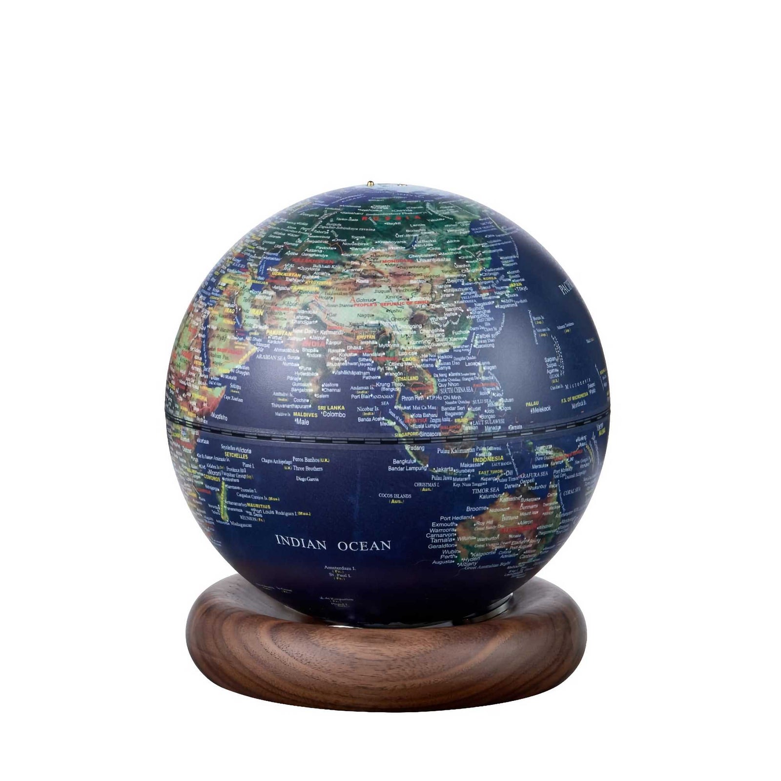 Gingko AtlasGlobe Mini lamp, dark ocean blue