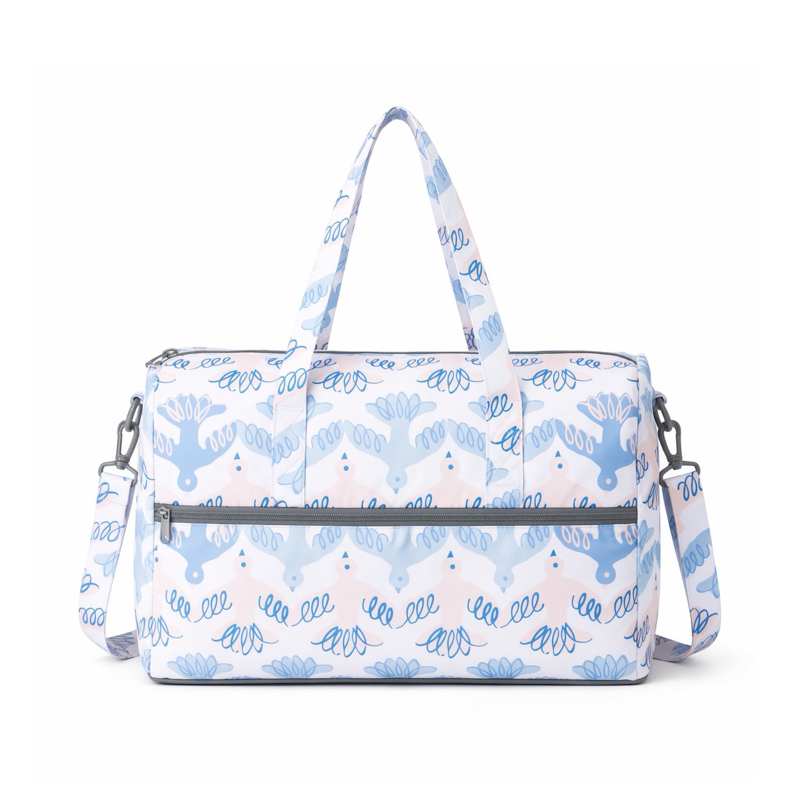Marushin Finlayson folding boston bag, pink birds