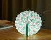 Gingko Velvet Accordion Lamp , Turquoise Velvet Geometric Print