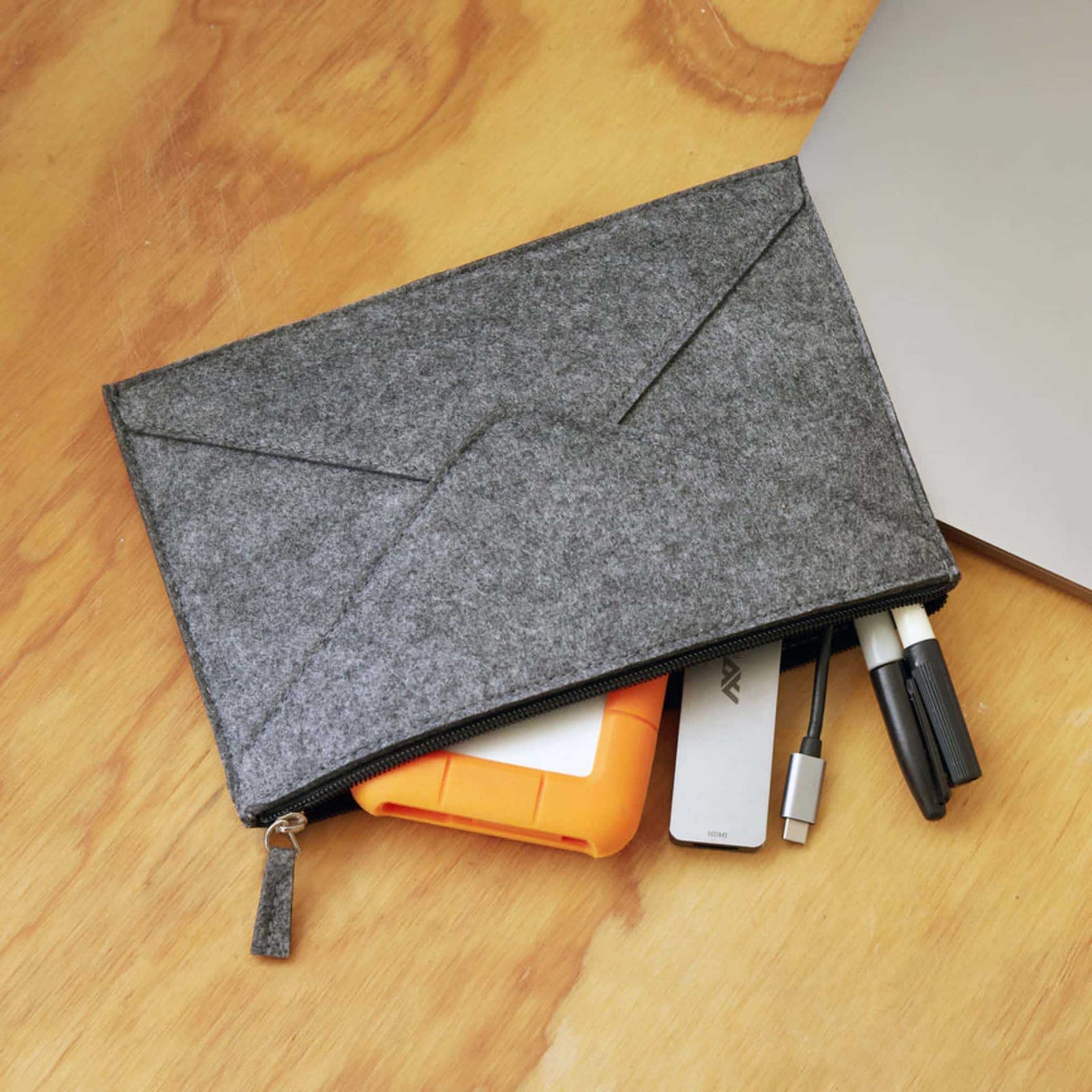 Kikkerland Felt Zippered Sleeve