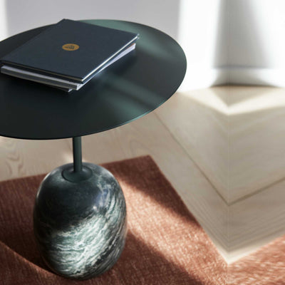 &Tradition LN9 Lato Oval Side Table, Deep Green/Verde Alpi Marble