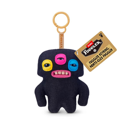Fuggler funny ugly monster key ring, annoyed alien black