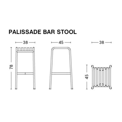 HAY Palissade bar stool, iron red