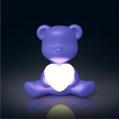 Qeeboo Teddy Love XS rechargeable lamp, blue violet