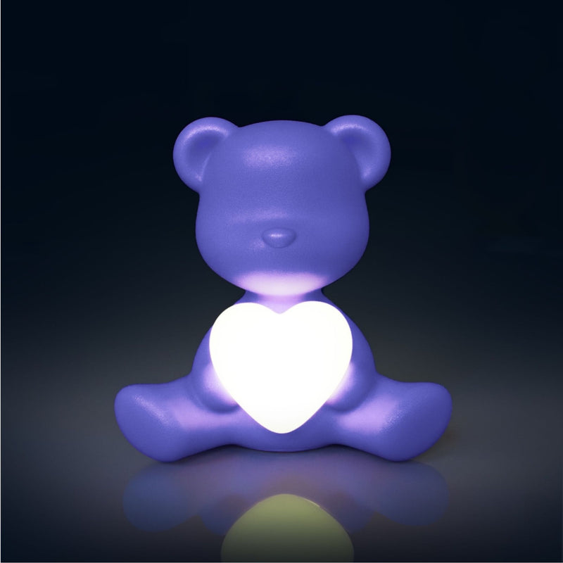 Qeeboo Teddy Love XS rechargeable lamp, blue violet